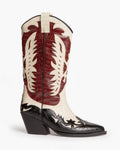 Stivale Texano Rosso e Nero con Inserti a Contrasto – Pointure