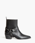Stivaletto Texano Nero con Fibbie e Borchie – Pointure