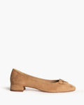 Ballerina Beige con Tacco Basso e Fiocco – Pointure