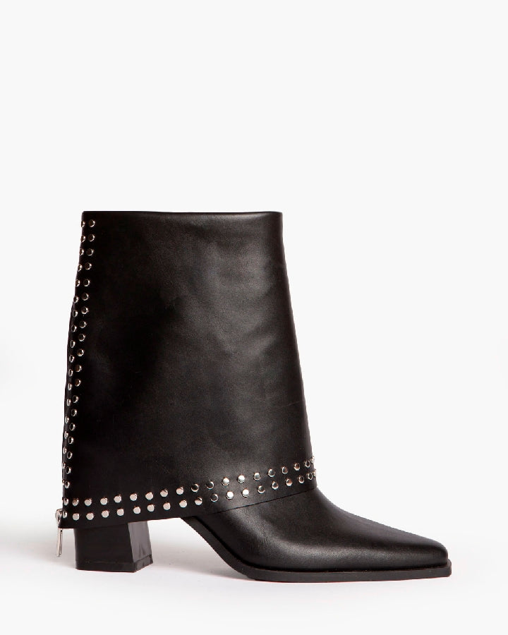 Stivaletto Texano Nero con Ghetta Borchiata – Pointure