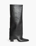 Stivale Texano Nero con Ghetta e Punta Quadrata – Pointure