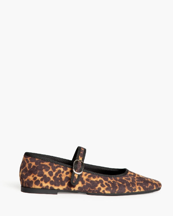 Ballerina Mary Jane Leopardata in Velluto – Pointure