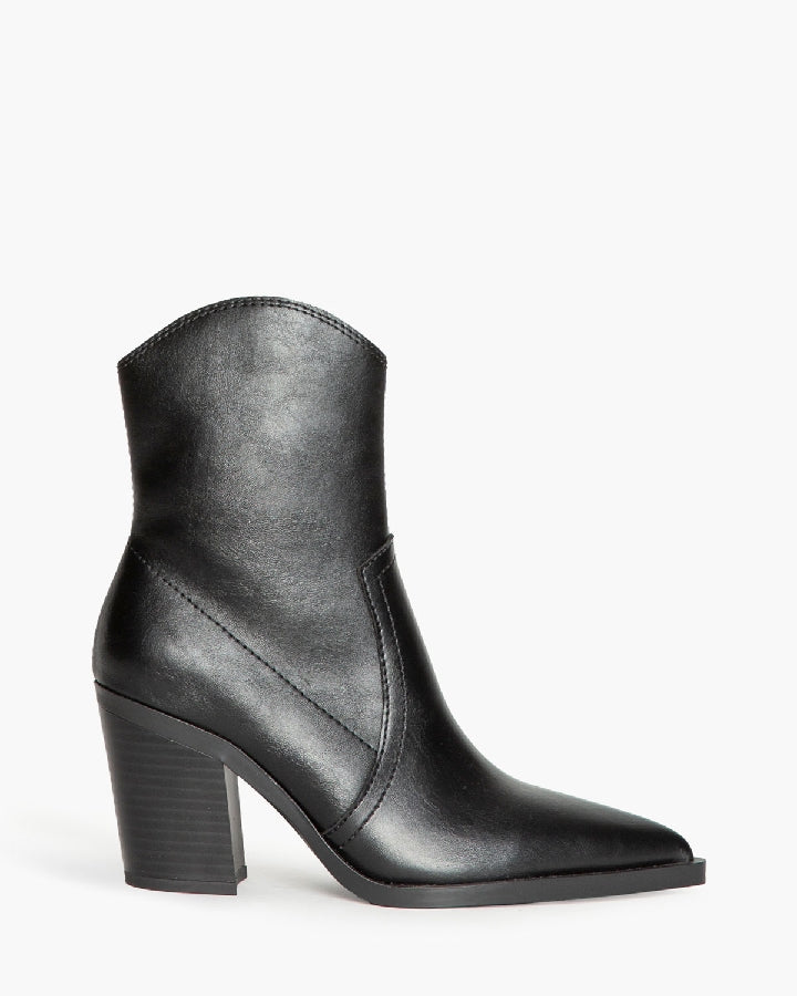 Stivaletto Texano Nero Slim con Tacco Alto – Pointure