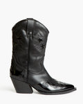 Stivaletto Texano Nero con Linguette Laterali – Pointure