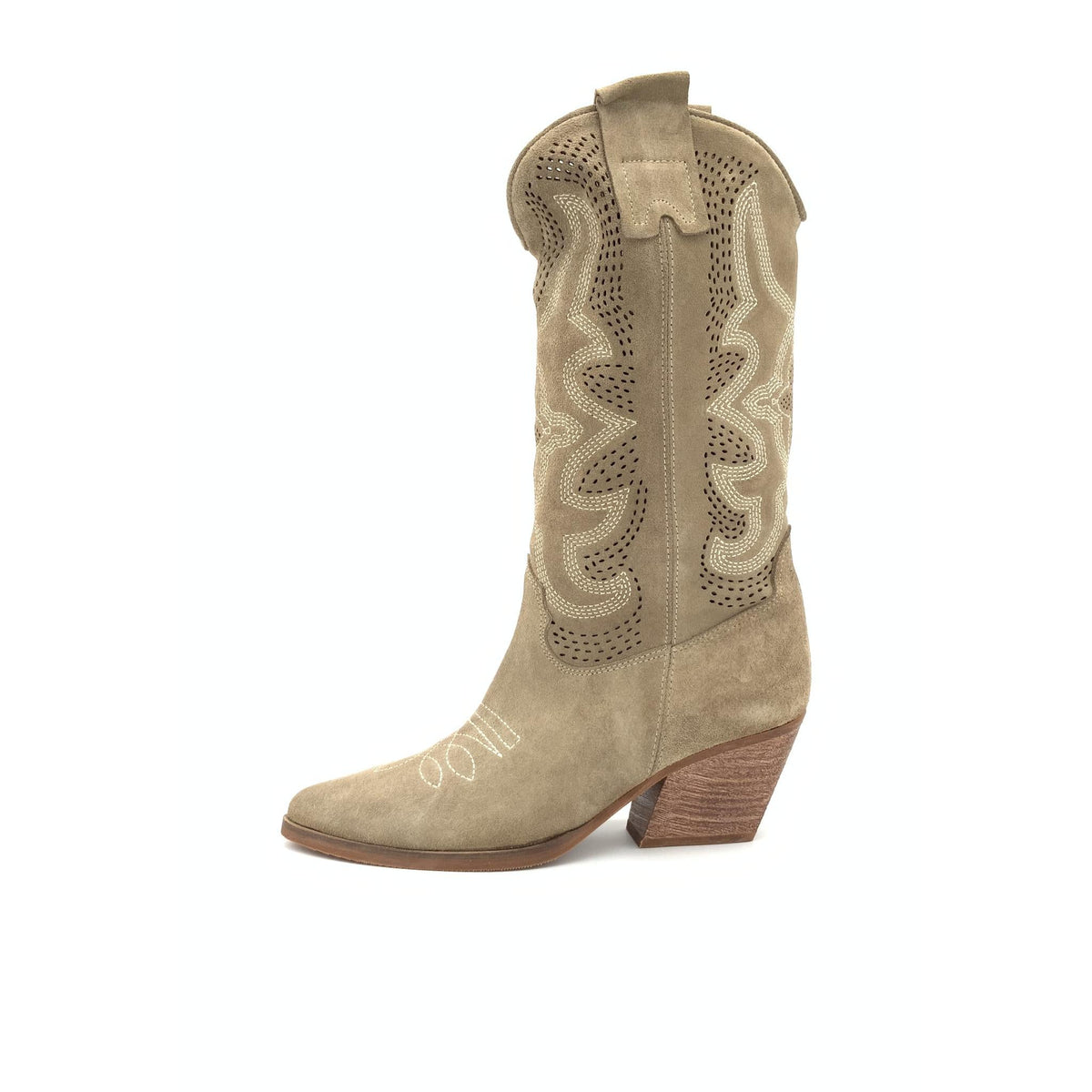 Stivale Texano in Camoscio Sabbia – Pointure