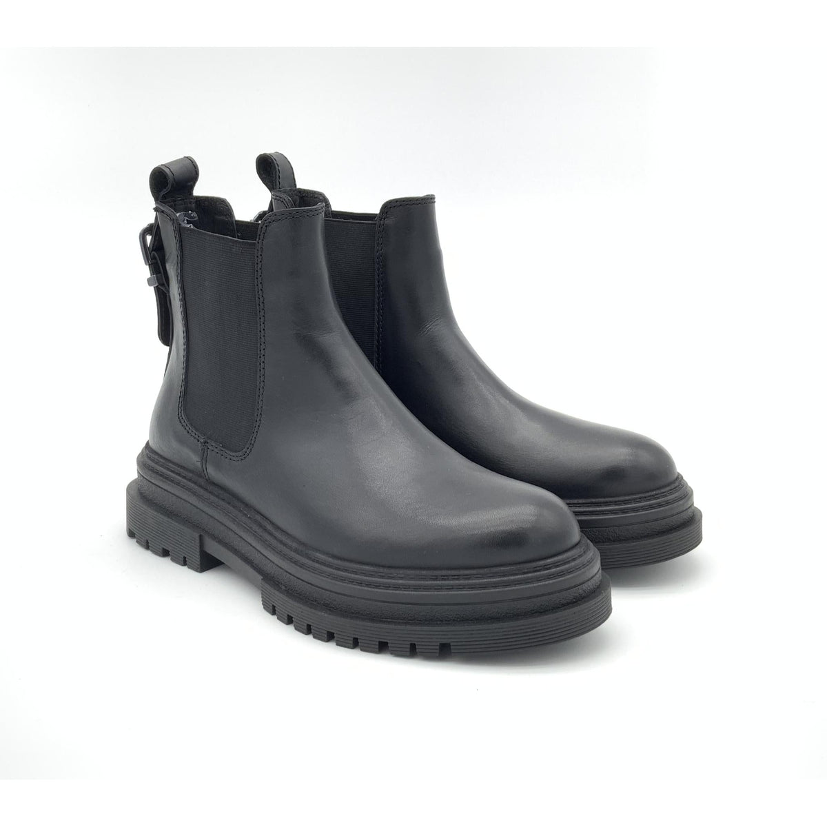 Stivaletto Chelsea in Pelle Nera con Suola Chunky – Pointure