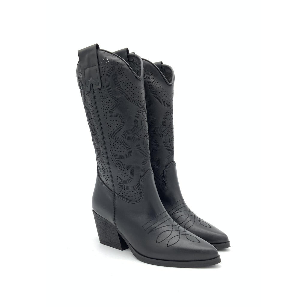Stivale Texano in Pelle Nera – Pointure