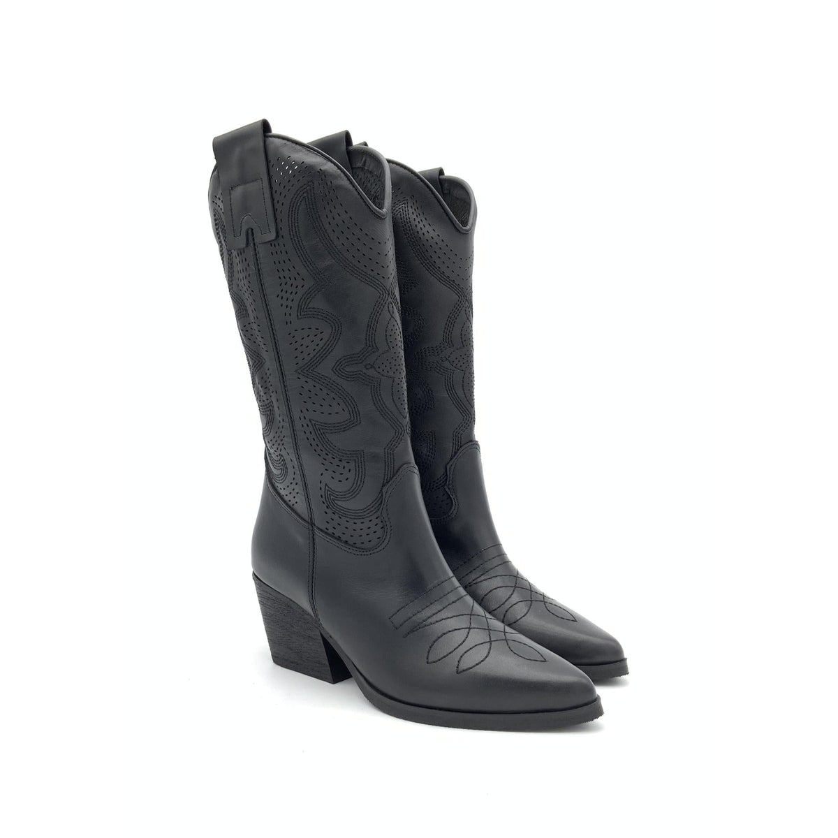Stivale Texano in Pelle Nera – Pointure