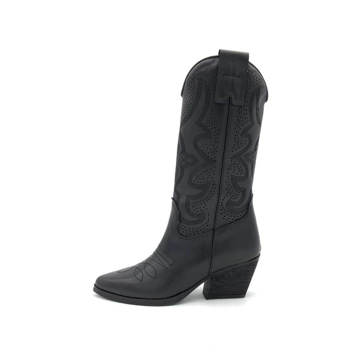 Stivale Texano in Pelle Nera – Pointure