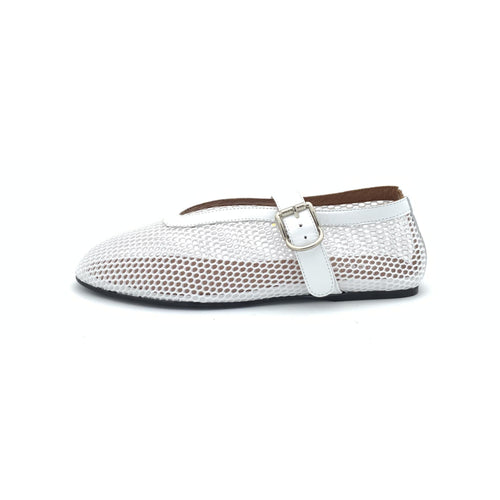 Ballerina in Mesh Bianca con Fibbia – Pointure