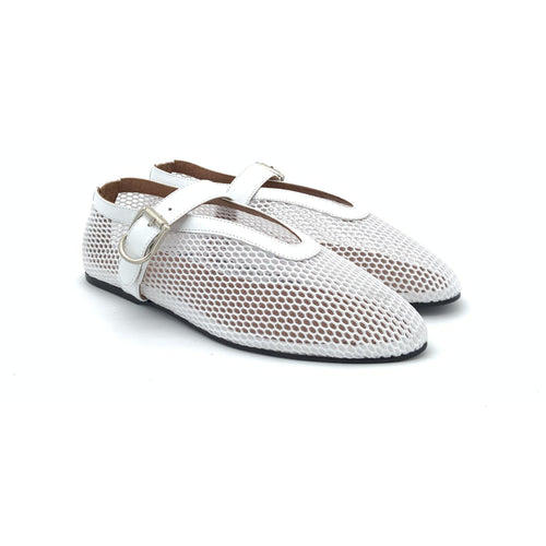 Ballerina in Mesh Bianca con Fibbia – Pointure