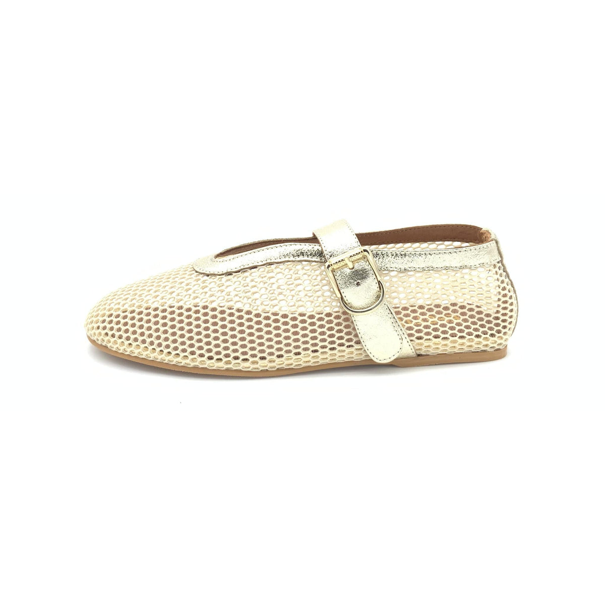 Ballerina in Mesh Oro con Fibbia – Pointure