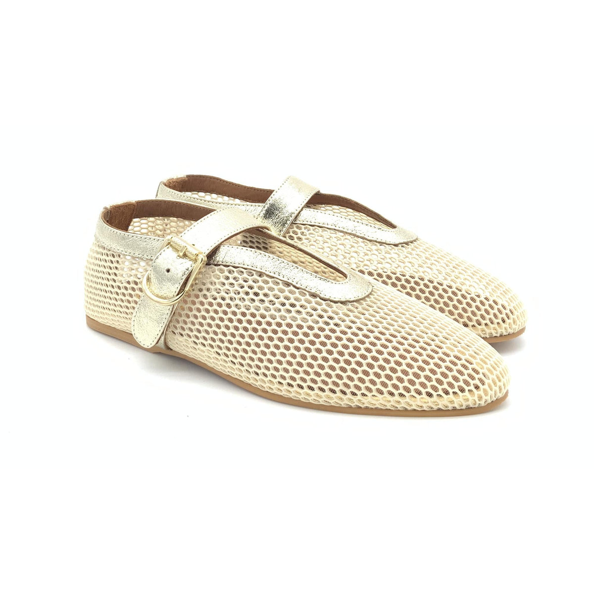 Ballerina in Mesh Oro con Fibbia – Pointure