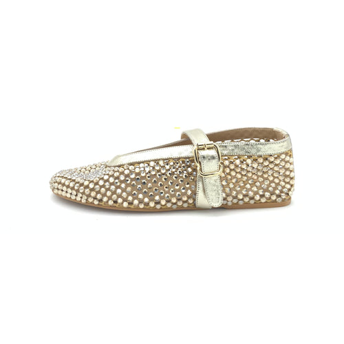 Ballerina in Mesh con Strass e Fibbia Oro – Pointure